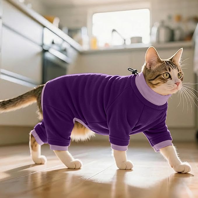 PUMYPOREITY Cat Recovery Suit, Stops Wound Licking After Surgery, Sticky Hair - Image 6