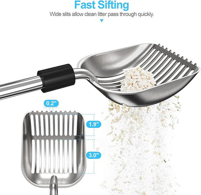 Depets Cat Litter Scoop, Metal Litter Scooper - Image 3