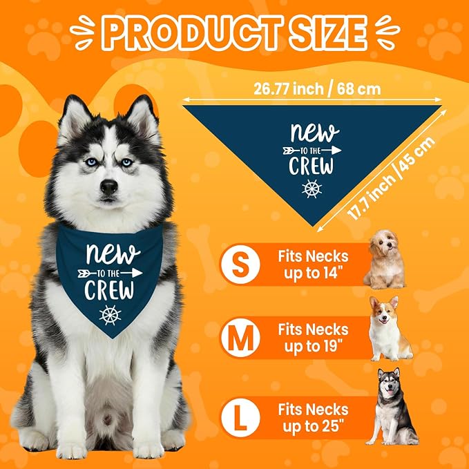 New to The Crew Dog Bandana New Puppy Announcement Gender Reveal Gift - Image 3