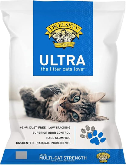 Dr. Elsey's Ultra Unscented Clumping Clay Cat Litter 18 lb Bag by DrElseys