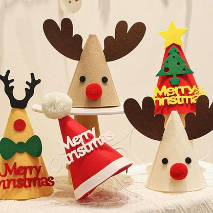 5 Pcs Christmas Dog Hats Cute Cats Party Hats Pet Set Dogs Santa Hats Puppies - Image 3