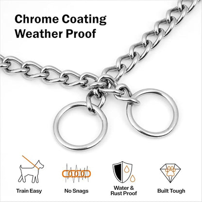 TagME Chain Choke Collar for Dogs, Adjustable Weather Proof Necklace for Small - Image 2