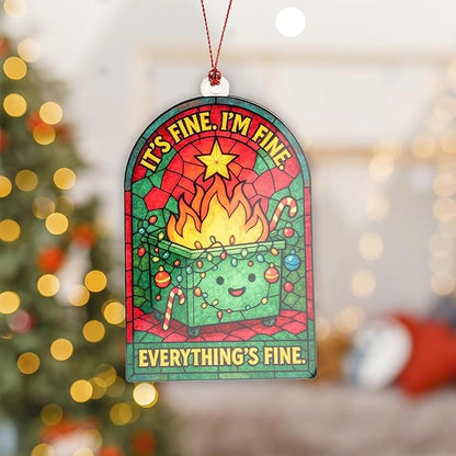 Dumpster Fire Ornament 2025, Funny Christmas Ornaments, Unique Tree Hanging - Image 2