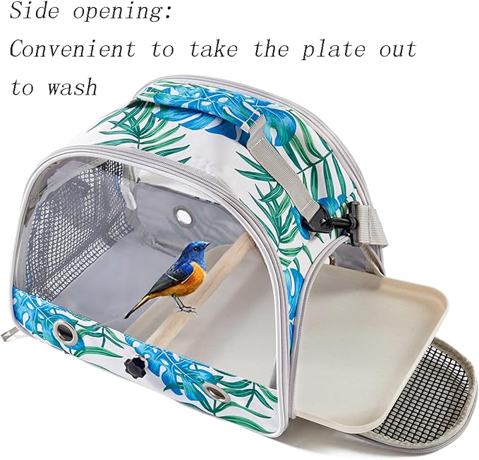 Small Bird Carrier Cage with Standing Perch & Tray Portable & Breathable Pet - Image 3