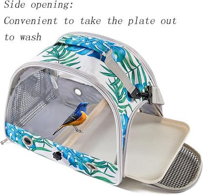 Small Bird Carrier Cage with Standing Perch & Tray Portable & Breathable Pet - Image 3
