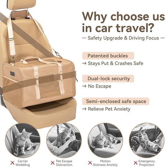 Petsfit 19x12x12 Pet Carrier for Large Cats, Soft-Sided Small Dog Travel Carrier - Image 2