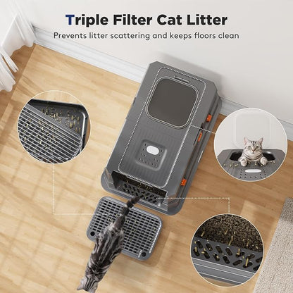 FURTIME Stainless Steel Litter Box - Image 6