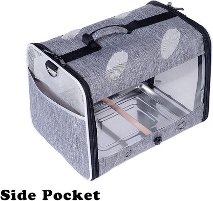 Bird Travel Carrier with Stand Perch, Breathable Bird Carrier Cage Parrot - Image 4