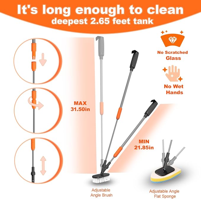 SEAOURA 7-in-1 Aquarium Cleaning Tool, Fish Tank Cleaner - Image 3