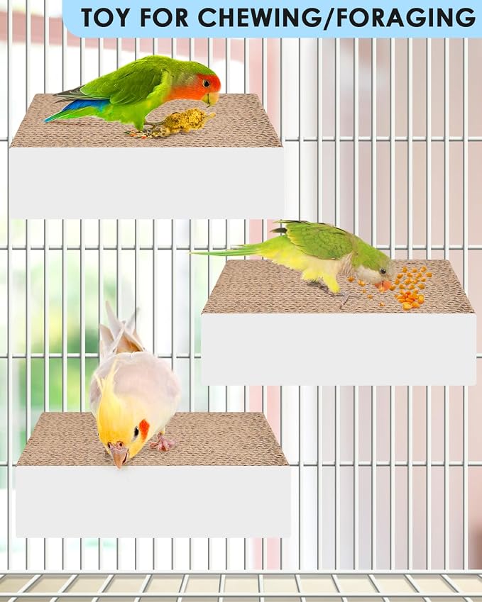 KATUMO Parrot Toys, 7 Inch Conure Shredder Foraging Toys Bird Perch Stand - Image 4