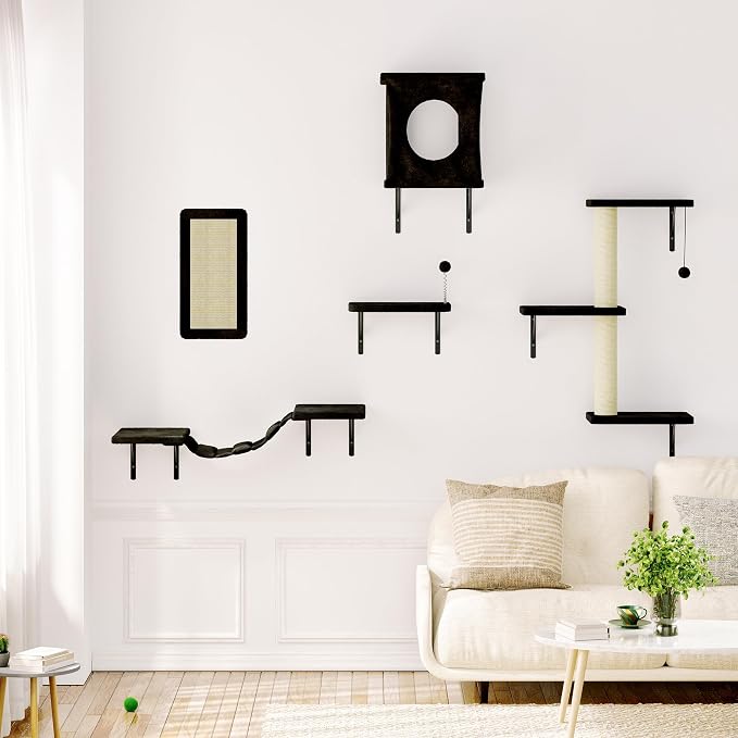 NUNU LAB Cat Wall Shelves, 10-in-1 Wall-Mounted Cat Furniture Set, Large Cat - Image 7