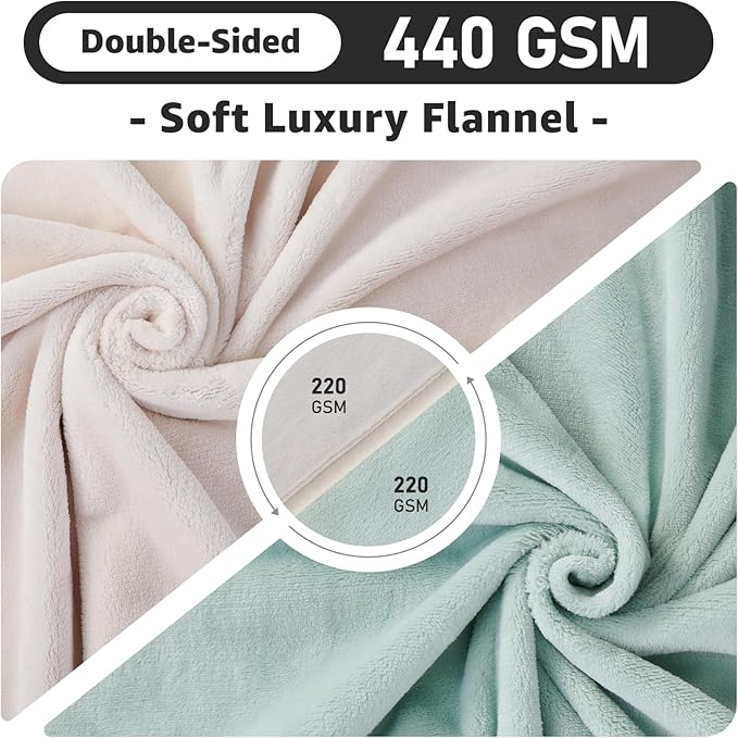 LOOBANI Waterproof Blanket for Bed: Reversible Soft Flannel Queen Bed Blanket - Image 5