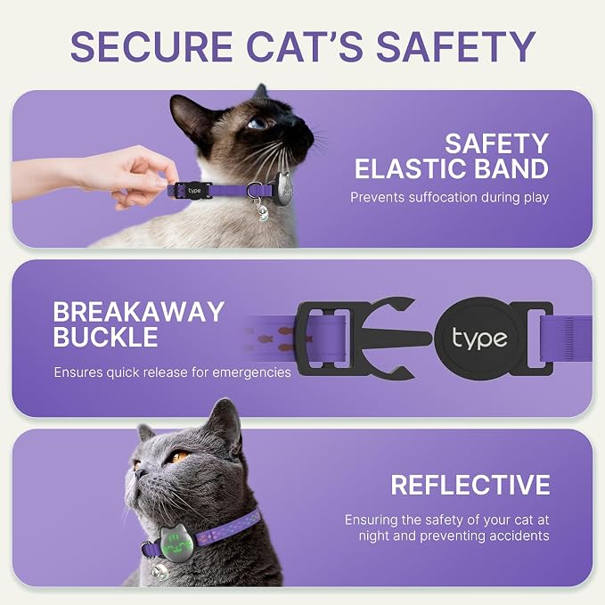 Waterproof Airtag Cat Collar, Breakaway Cat Airtag Collar - Image 4