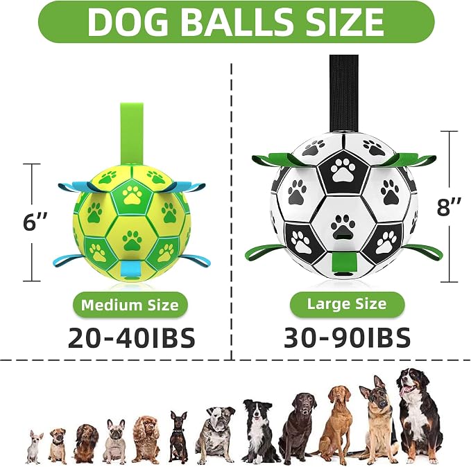 QDAN Dog Toys Soccer Ball, Dog Tug Toy, Water Toy, Durable Balls - Image 6