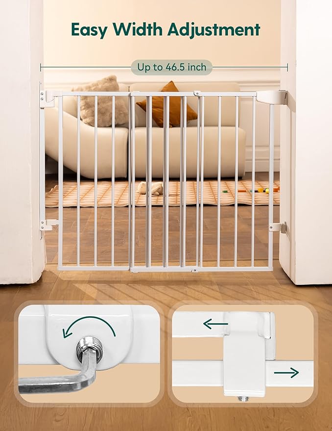 Babelio 29.7-46.5" No Bottom Bar Baby/Dog Gate - Image 6