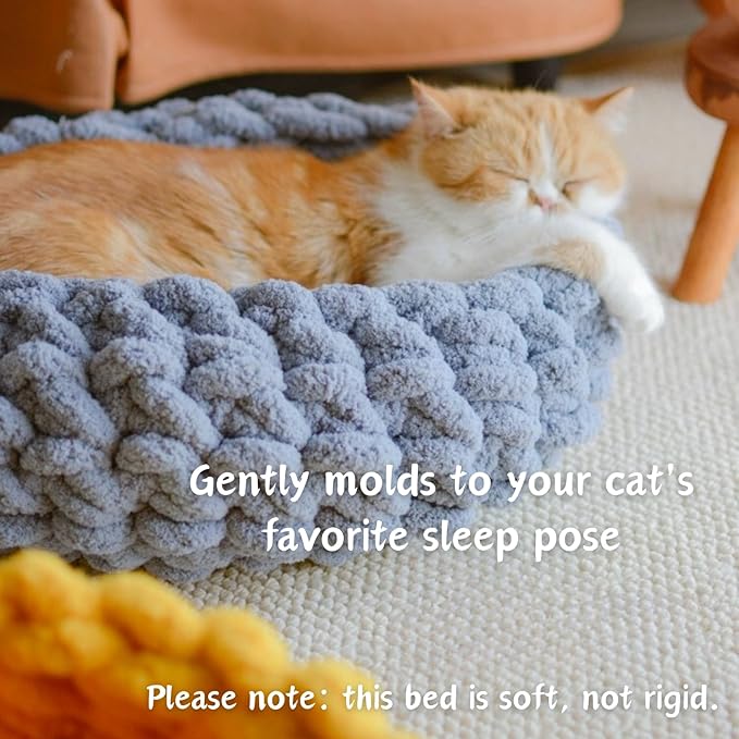 Cat Nest Bed - Premium Self Warming Handwoven Washable Extra Soft Round Cave - Image 2