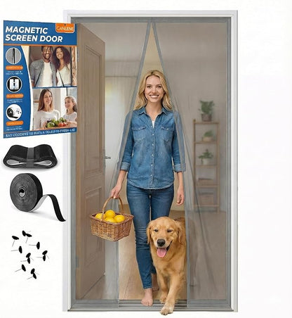 Premium Magnetic Screen Door, Heavy-Duty Reinforced Mesh, Ultra-Dense Weave by CANLENE