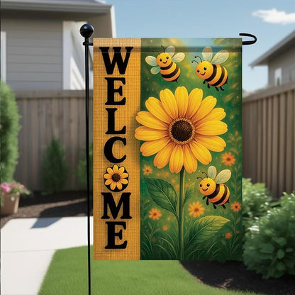 Spring Summer Garden Flag Bee Sunflower Flag 12x18 Inch Double-Sided Cute - Image 6