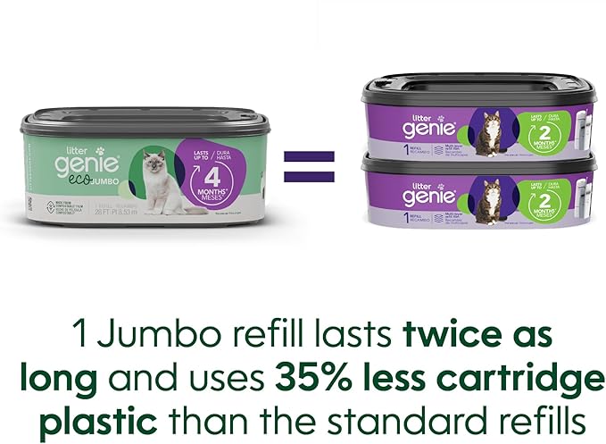 Litter Genie Eco Refills | Compostable Cat Litter Bags Jumbo 1-pack | Up to 4 - Image 6