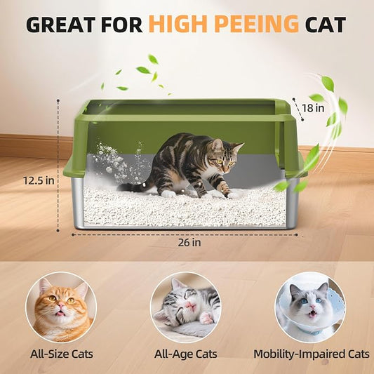 Enclosed Stainless Steel Cat Litter Box - Image 2