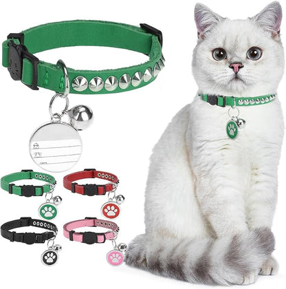 Leather Personalized Breakaway Cat Collar by DILLYBUD