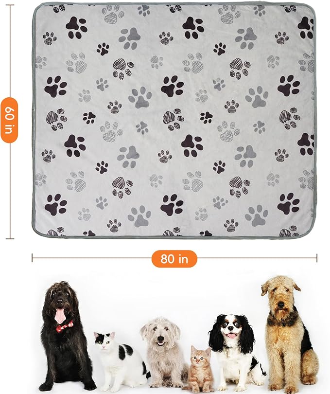 Waterproof Dog Blankets Pet Blanket 60"x80", Soft Fluffy Sofa Car Bed Protector - Image 2