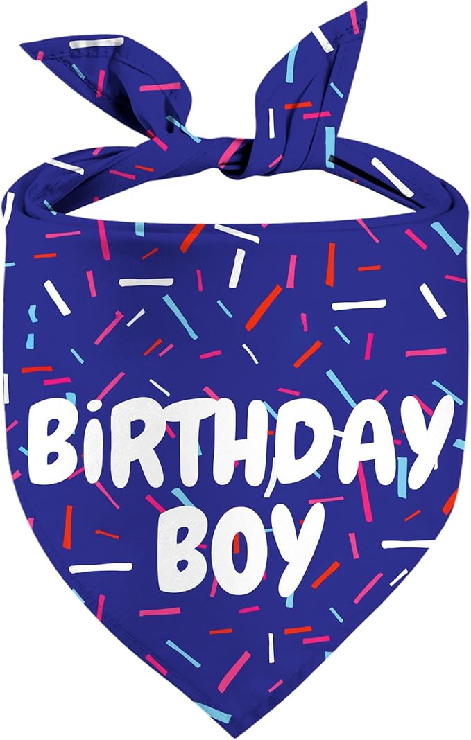 Birthday Boy Dog Bandanas 1 Pack, Pet Scarves by Yaofavo