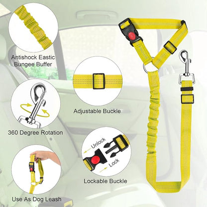 BWOGUE Pet Dog Cat Seat Belts, Car Headrest Restraint Adjustable Safety Leads - Image 4