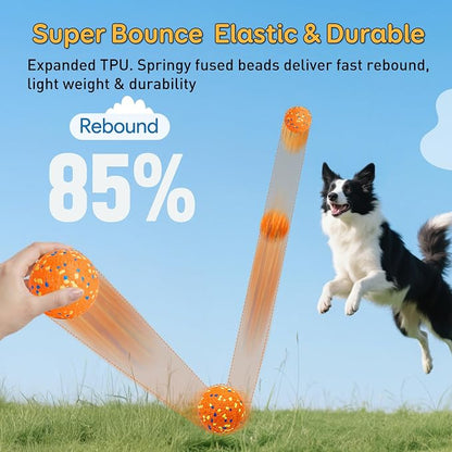 Dog Balls Tennis Ball for Aggressive Chewers, Dog Bouncy Balls Chew Toys Water - Image 4