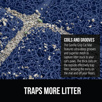 GORILLA GRIP Cat Litter Box Mat, Water Resistant, US Designed Kitty Litter - Image 3