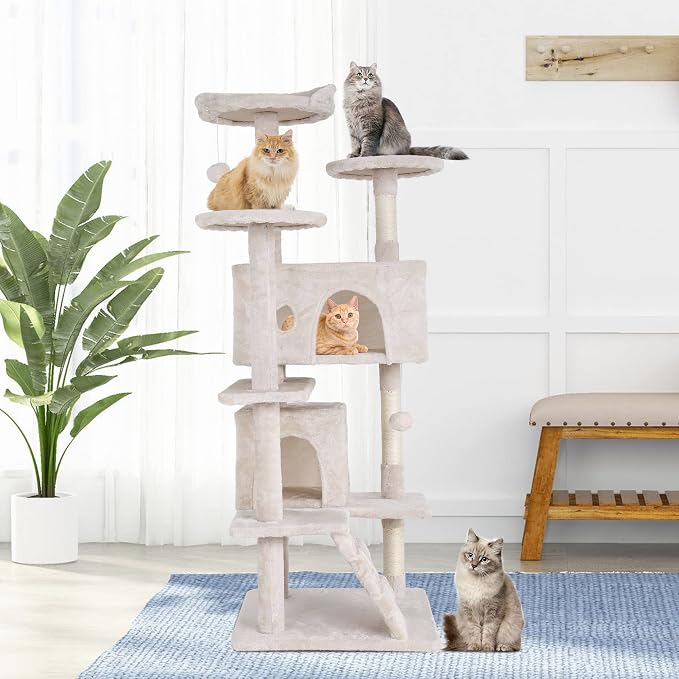 Cat Tree for Indoor Cats, Space Saving Cat Activity Center, Durable Pet Play - Image 7