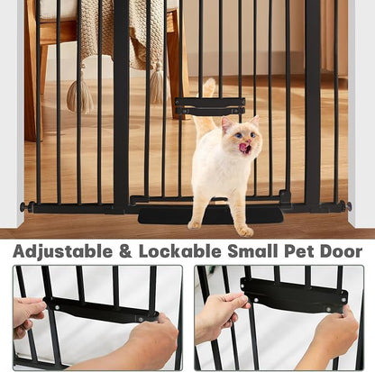 37 Inch Tall Baby Gate with Cat Door, Adjustable 29.55" and -46.06", Auto Close - Image 4