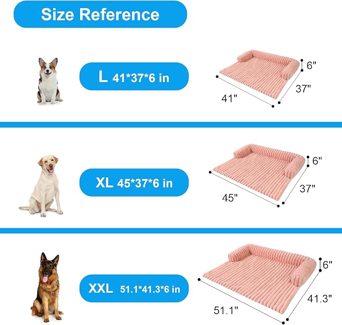 Wn's Day Luxurious Dog Couch Bed, Washable Calming Dog Couch Cover, Removable - Image 7