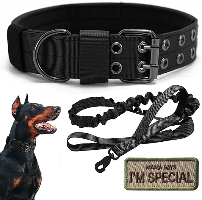 Tactical Dog Collar Military Adjustable Dog Collars Soft Nylon Training Collar by Periflowin
