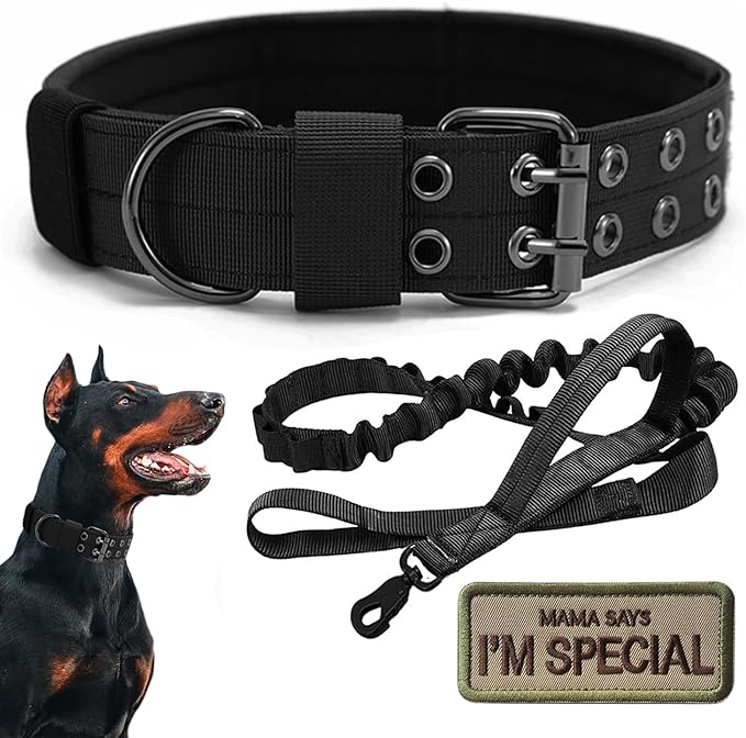 Tactical Dog Collar Military Adjustable Dog Collars Soft Nylon Training Collar by Periflowin