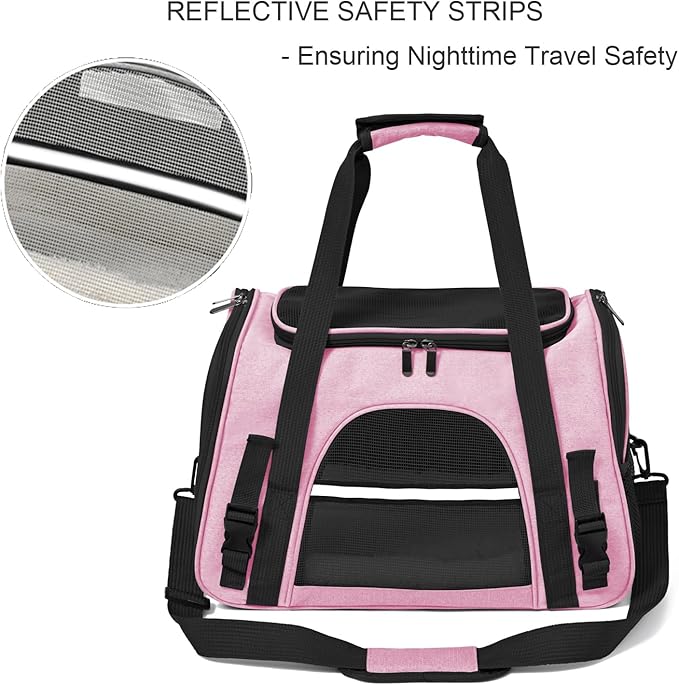 Dog Cat Carrier Soft for Small Pet Up to 16 Lbs TSA Airline Approved Travel - Image 5