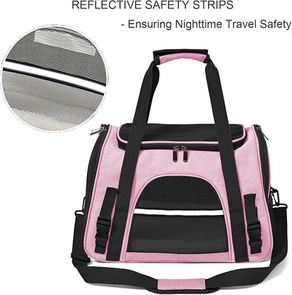 Dog Cat Carrier Soft for Small Pet Up to 16 Lbs TSA Airline Approved Travel - Image 5