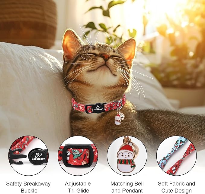 2 Pack Christmas Cat Collars - Image 3