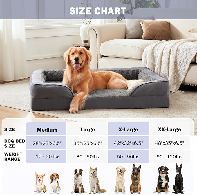 INVENHO Orthopedic Dog Beds Large Sized, XL Washable Dog Sofa - Image 7