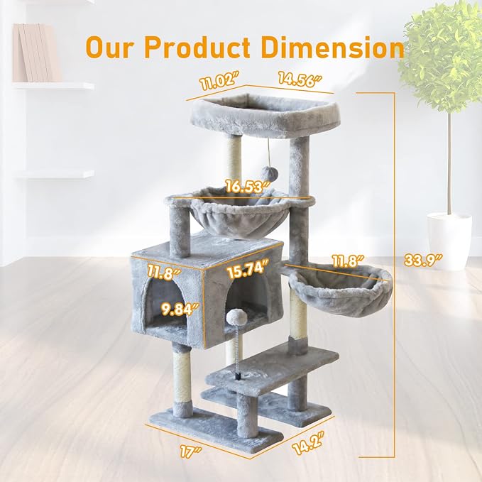 KIYUMI Cat Tree Cat Tower Condo - Image 7