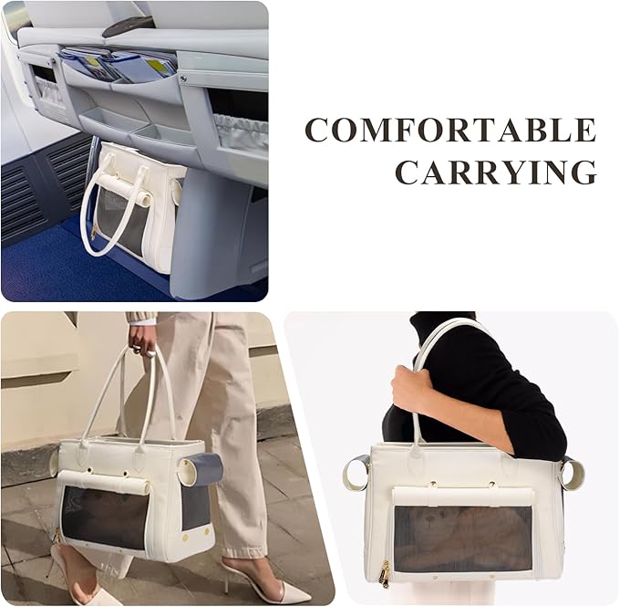 Fashion Pet Carrier Purse for Small Cat and Dog, Luxury Pu Soft-Sided Tote Bag - Image 6