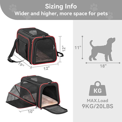 Petsfit Expandable Dog Carrier Large Cat Carrier, Soft-Sided Portable - Image 2