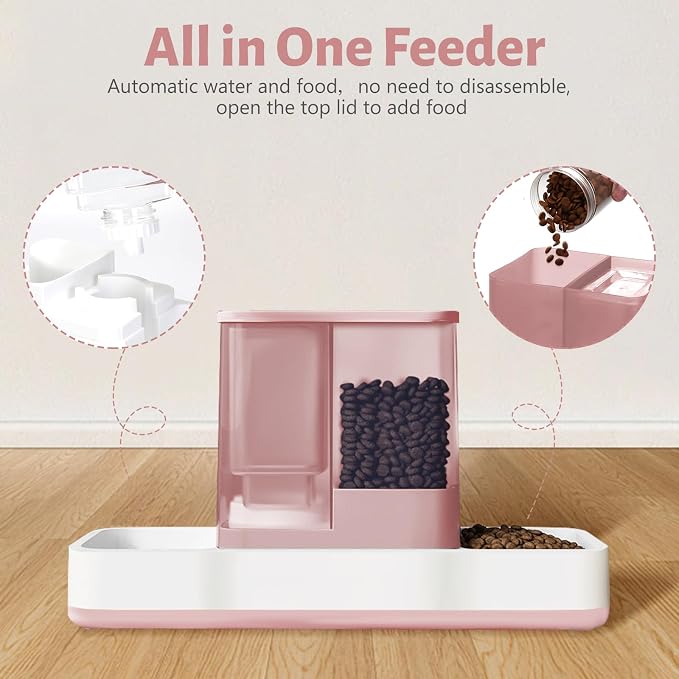 Yummy Sam Automatic Small Pet Feeder and Water Dispenser, 2 in 1 Gravity Cat - Image 3