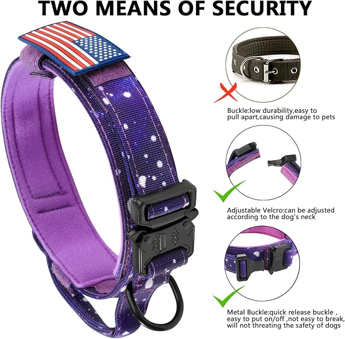 DAGANXI Tactical Dog Collar, Adjustable Military Training Nylon Dog Collar - Image 4