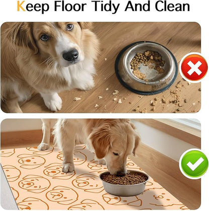 Pet Feeding Mat with Colorful Polka Dot Pattern Design 24" x 16" Dachshund - Image 8