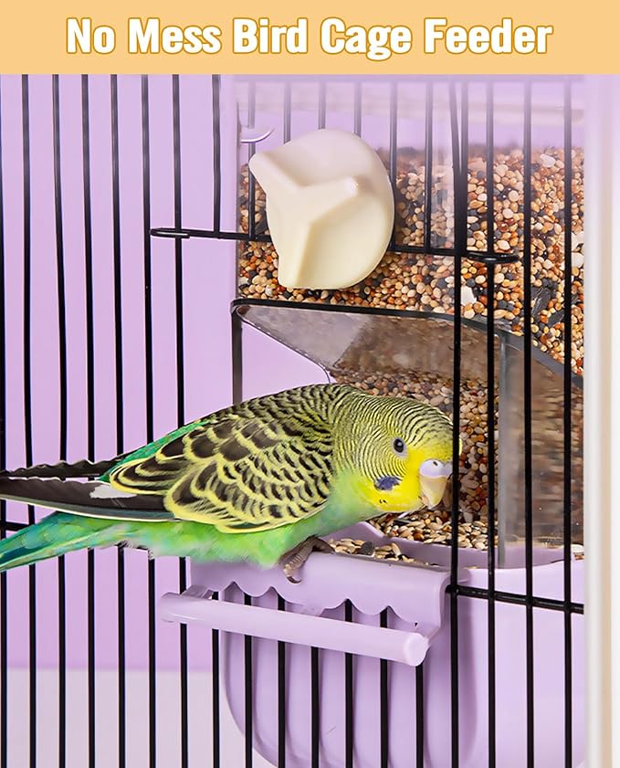BNOSDM No Mess Bird Cage Feeders Automatic Bird Feeder Parrot Cage Accessories - Image 2