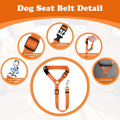 BWOGUE Pet Dog Cat Seat Belts, Car Headrest Restraint Adjustable Safety Leads - Image 3