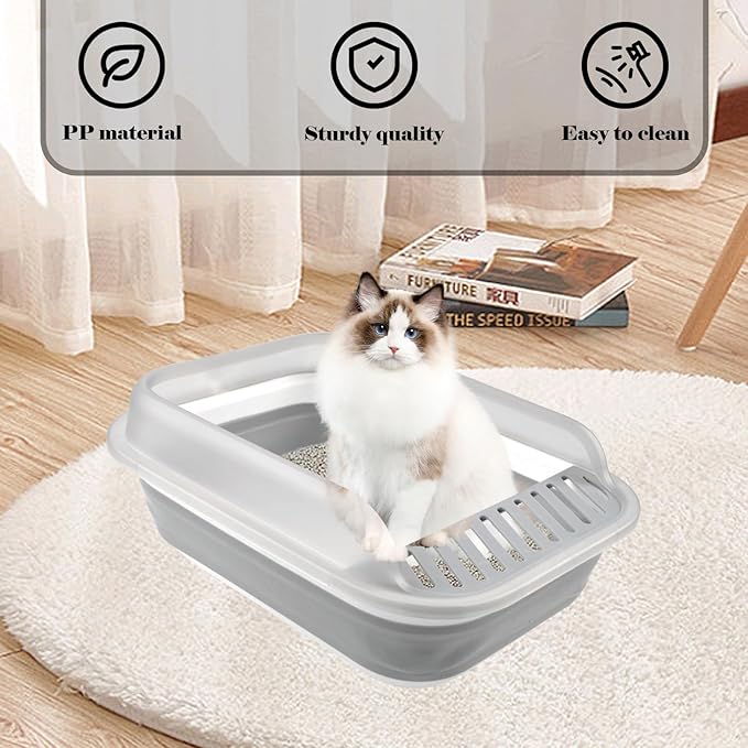 kathson Collapsible Litter Box for Kittens, Low Entry Senior Cat Litter Box - Image 6