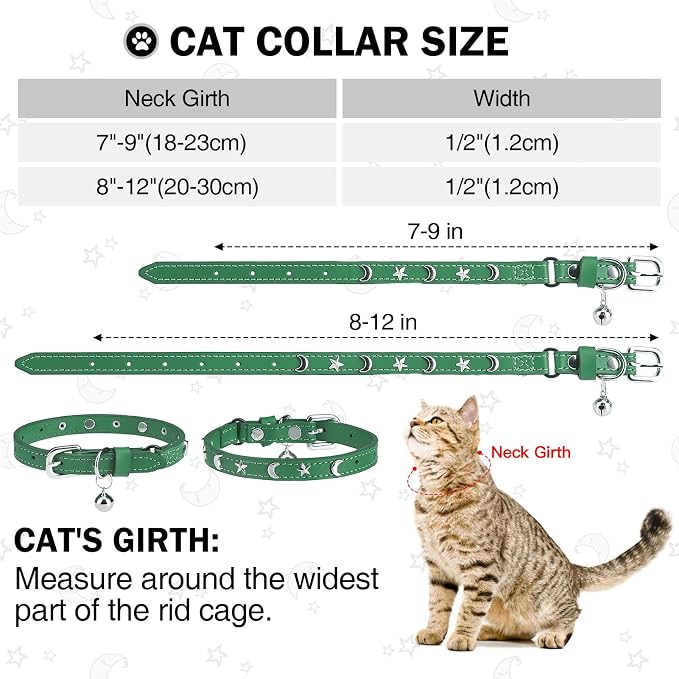 Leather Cat Collars for Boy Girl Cats - Image 3