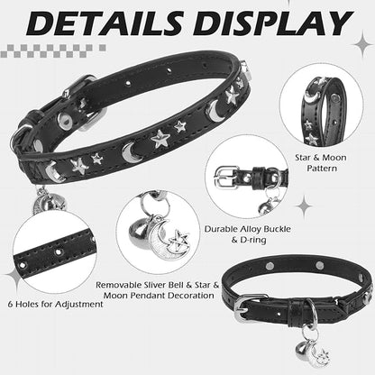 EXPAWLORER Cat Collar for Girl Boy Cats- Adjustable Leather Pet Collar - Image 3